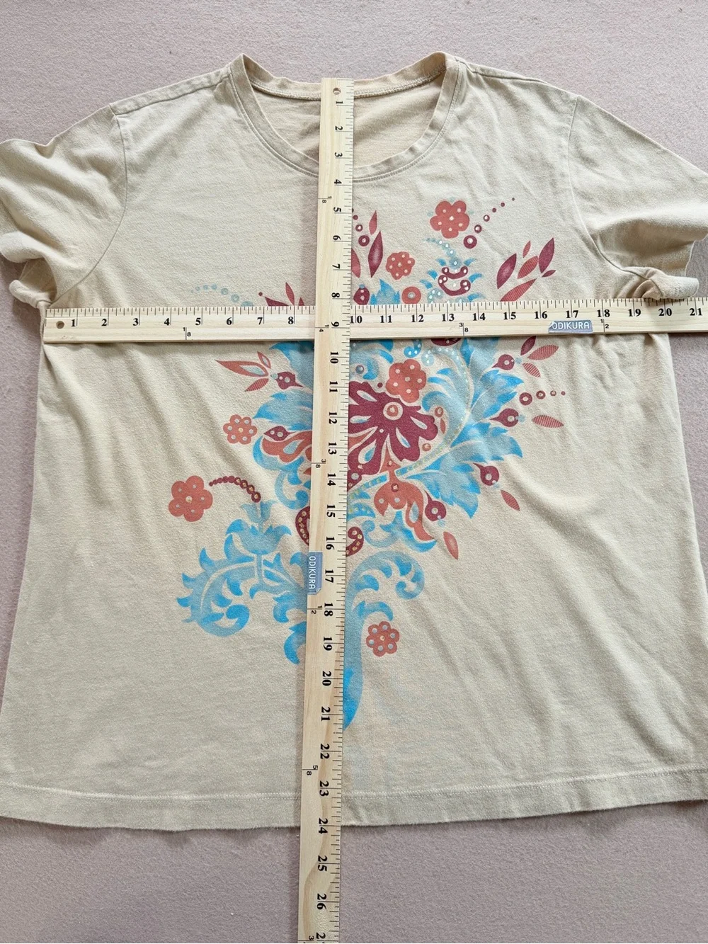 White Stag crew neck tee women Large 12/14 cotton Whimsy Ethereal fairy floral - Picture 6 of 10